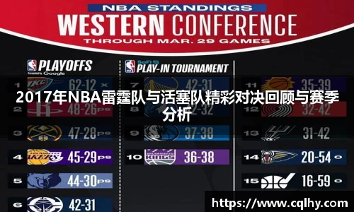 2017年NBA雷霆队与活塞队精彩对决回顾与赛季分析